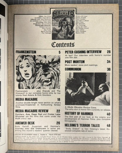 HOUSE OF HAMMER #18 [GENERAL BOOK] HORROR MAGAZINE 1978 FN/VF