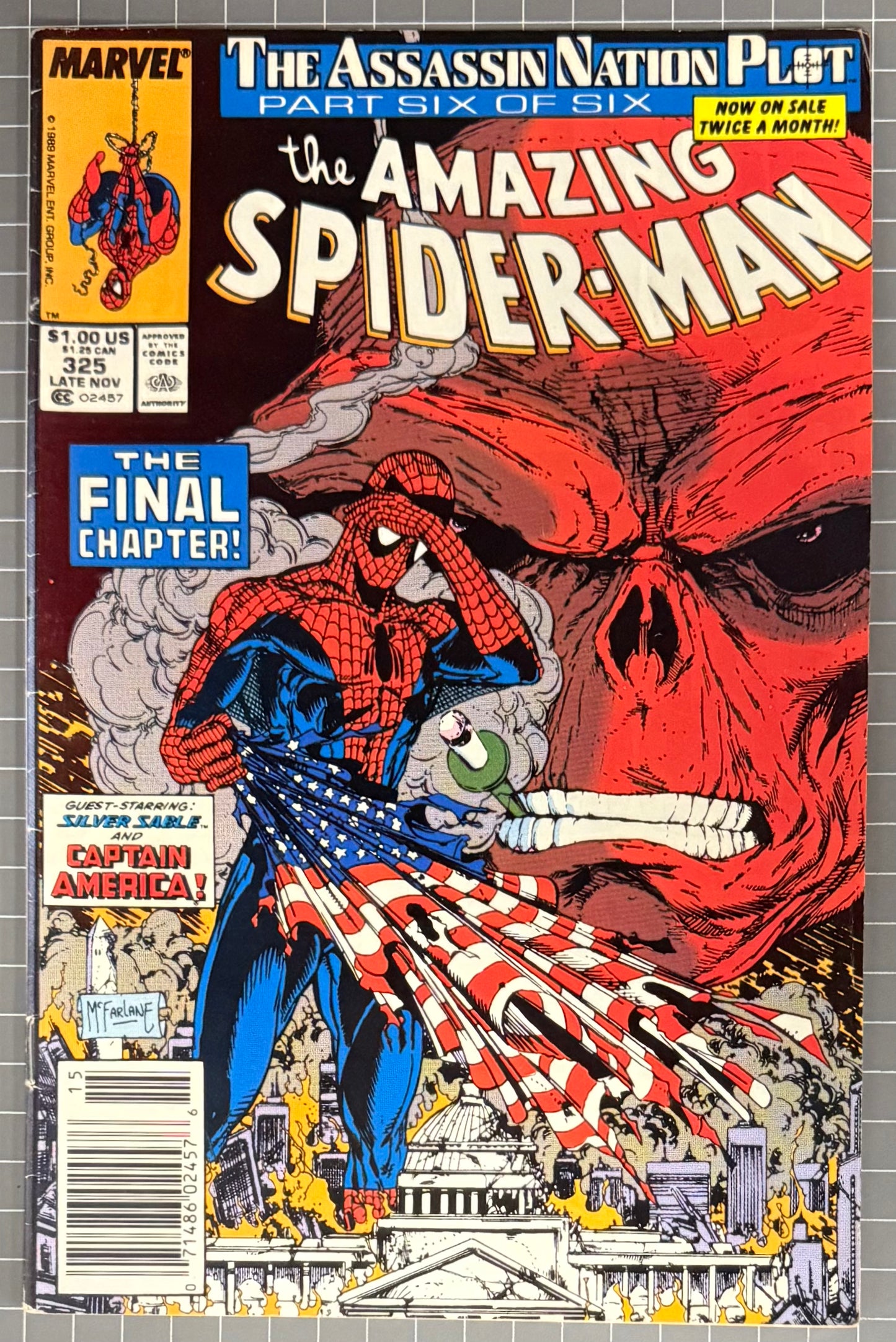 🔑 THE AMAZING SPIDER-MAN #325 [MARVEL COMICS] *TODD MCFARLANE COVER* 1989 VG+