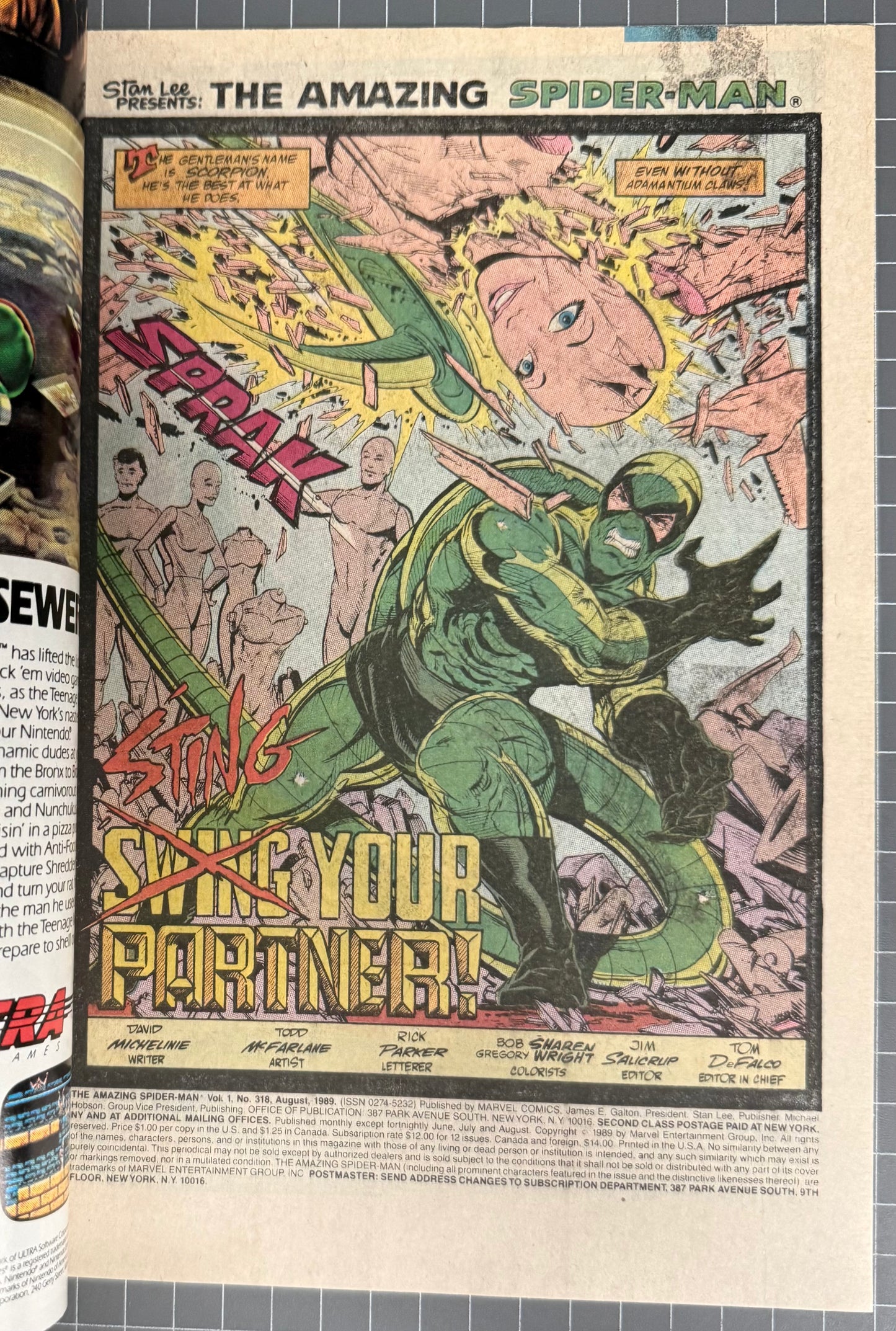 🔑 AMAZING SPIDER-MAN #318 [MARVEL COMICS] DIRECT *TODD MCFARLANE* 1989 VF-