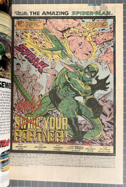 🔑 AMAZING SPIDER-MAN #318 [MARVEL COMICS] DIRECT *TODD MCFARLANE* 1989 VF-
