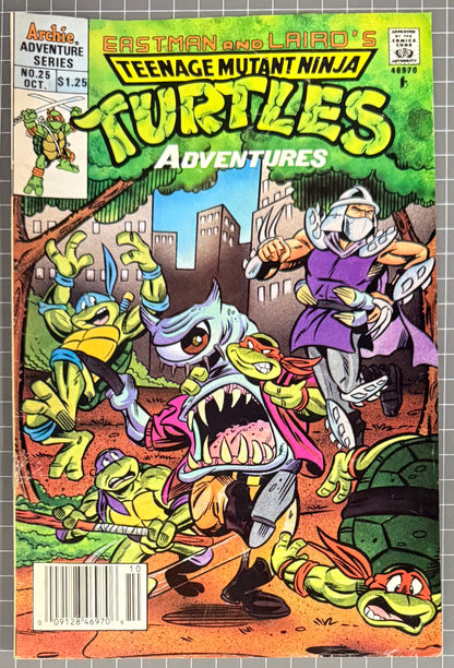 TEENAGE MUTANT NINJA TURTLES ADVENTURES #25 [ARCHIE] NEWSSTAND COMIC 1991 VG/FN