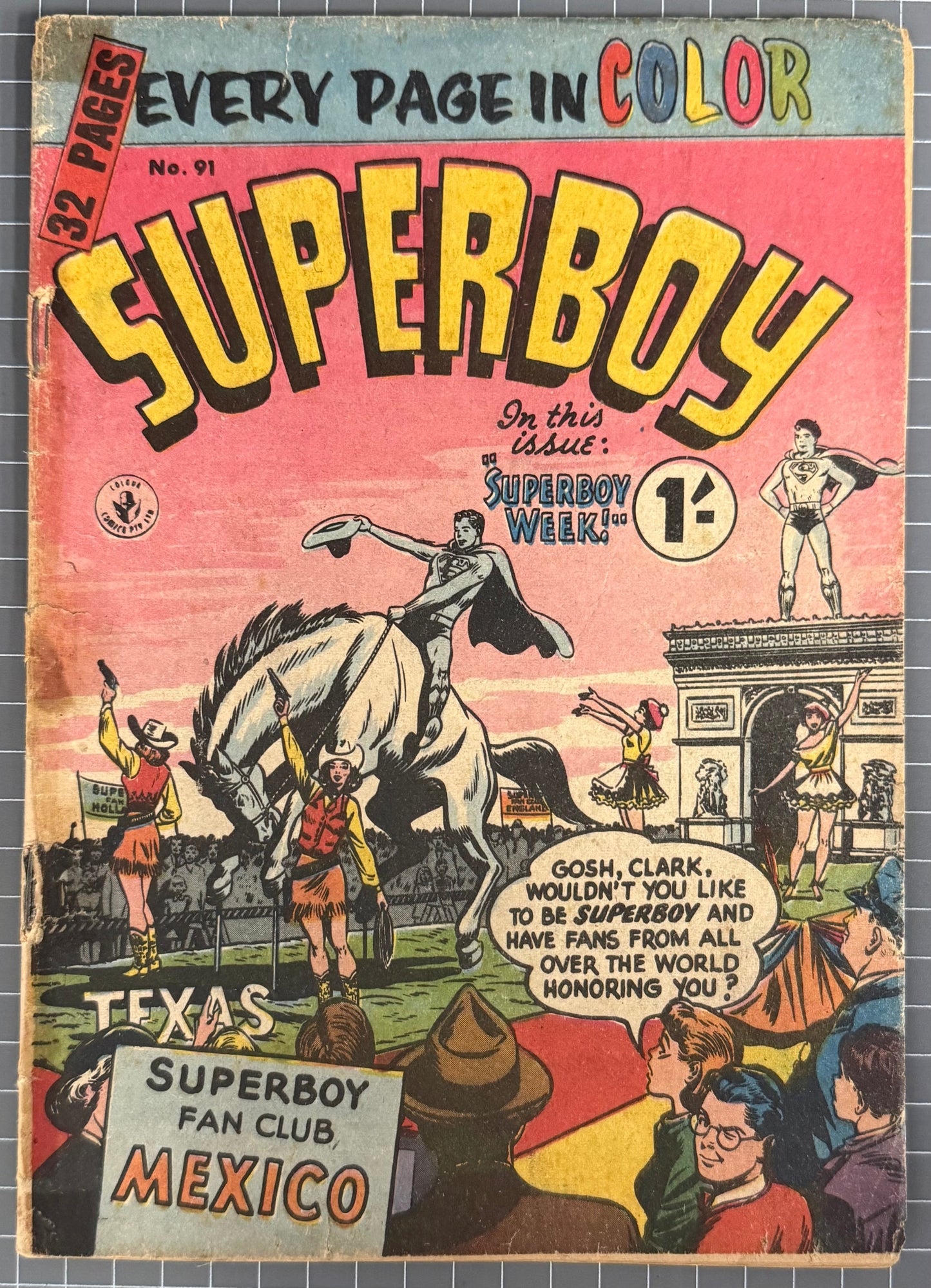 SUPERBOY #91 [COLOUR COMICS] AUSTRALIAN PRE-DECIMAL *SCARCE* 1956