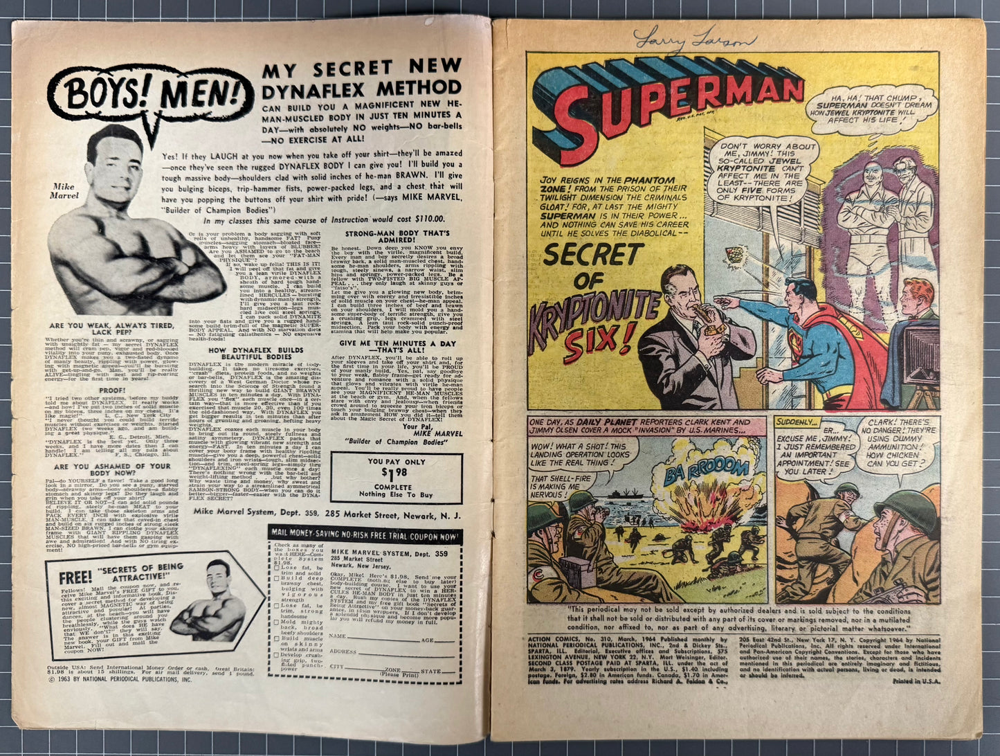 🔑 ACTION COMICS #310 [DC COMICS] *1ST APPEARANCE JEWEL KRYPTONITE* 1964 GD/VG