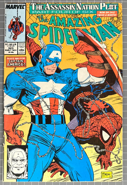 🔑 AMAZING SPIDER-MAN #323 [MARVEL COMICS] DIRECT *1ST APP. SOLO* 1989 FN+