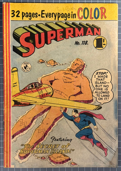 SUPERMAN #118 [COLOUR COMICS] AUSTRALIAN PRE-DECIMAL *SCARCE* 1957