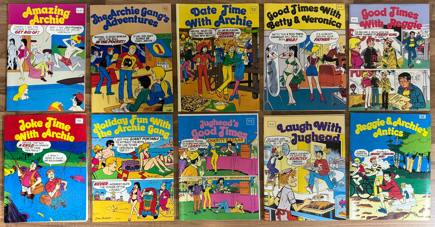 10 x ARCHIE (MAGAZINE SIZE) AUSTRALIAN YAFFA PUBLISHING COMICS 1980's