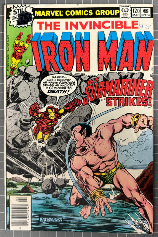 🔑 IRON MAN #120 [MARVEL COMICS] NEWSSTAND *DEMON IN A BOTTLE PART 1* 1979 FN-