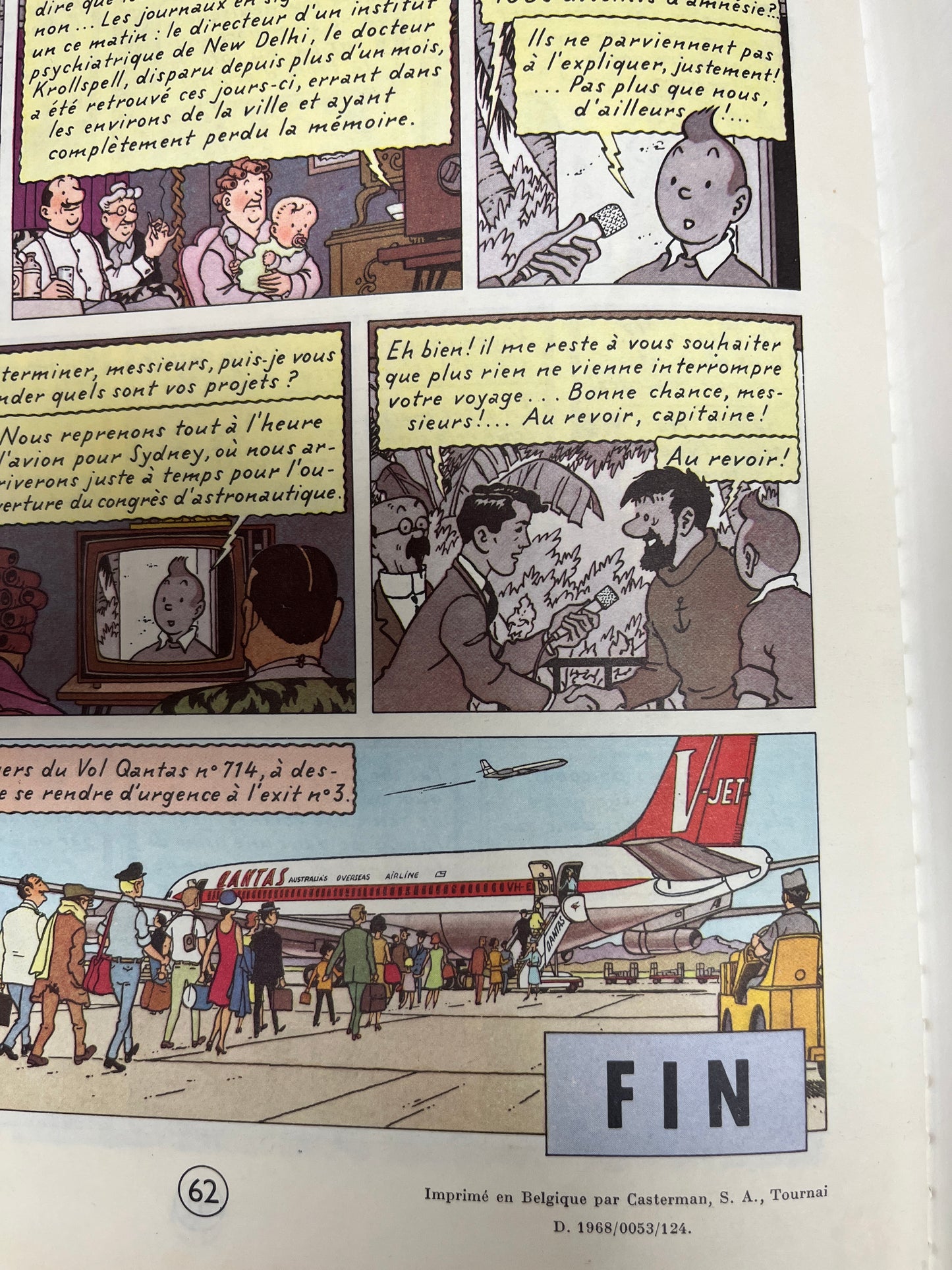 Les Aventures de Tintin: Vol 714 Pour Sydney HC. 1st Ed. 1968 Casterman "RARE"