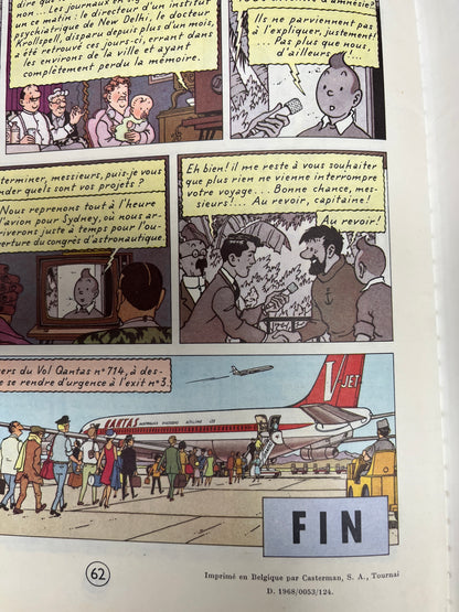 Les Aventures de Tintin: Vol 714 Pour Sydney HC. 1st Ed. 1968 Casterman "RARE"
