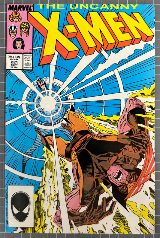 🔑 THE UNCANNY X-MEN #221 (MARVEL) DIRECT COMIC ***1ST MR SINISTER*** 1987 VF-