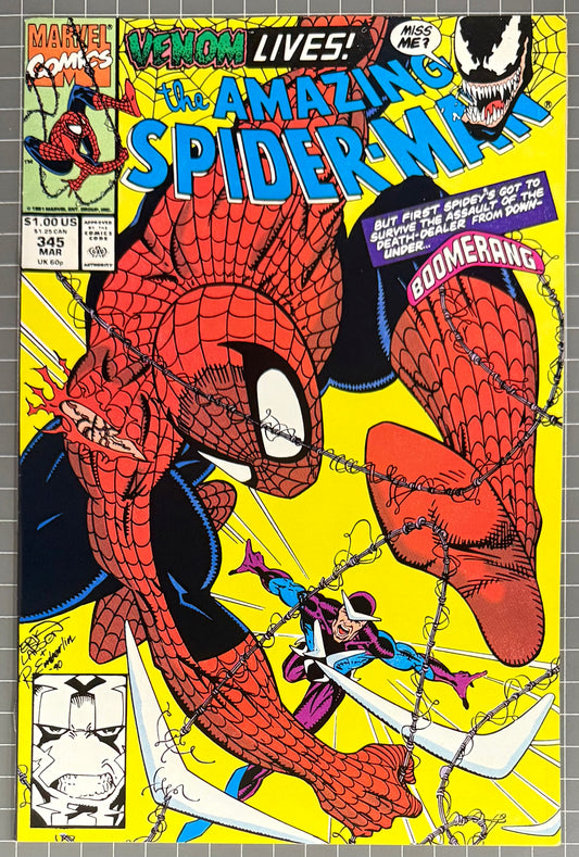 🔑 THE AMAZING SPIDER-MAN #345 [MARVEL COMICS] *CARNAGE DEBUT* 1991 NM-