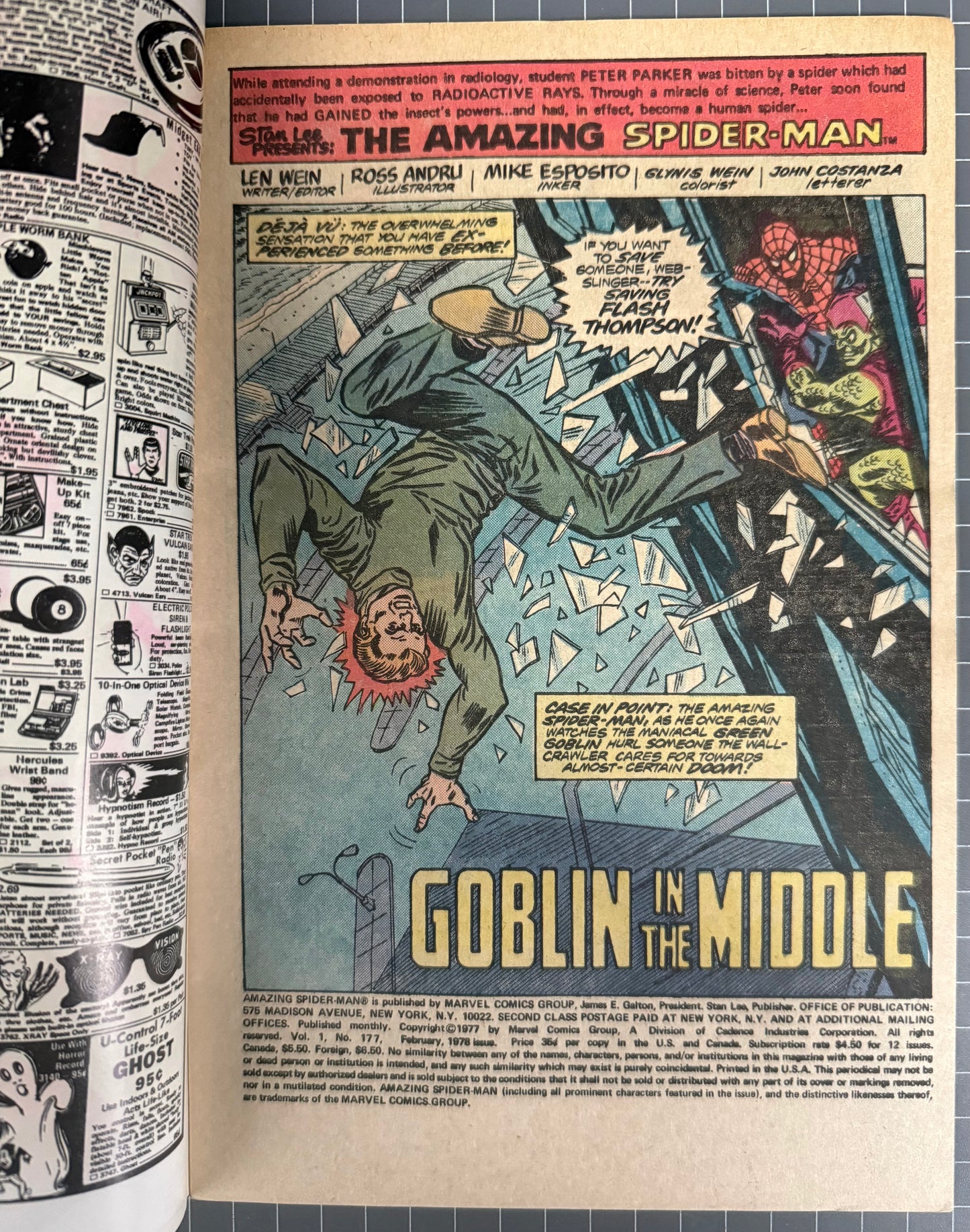 THE AMAZING SPIDER-MAN #177 [MARVEL COMICS] NEWSSTAND 1978 VF+