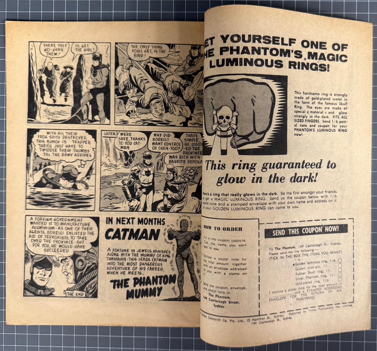 ADVENTURES OF CATMAN #18 [TRICHO] AUSTRALIAN *SCARCE* PRE-DECIMAL COMIC 1962