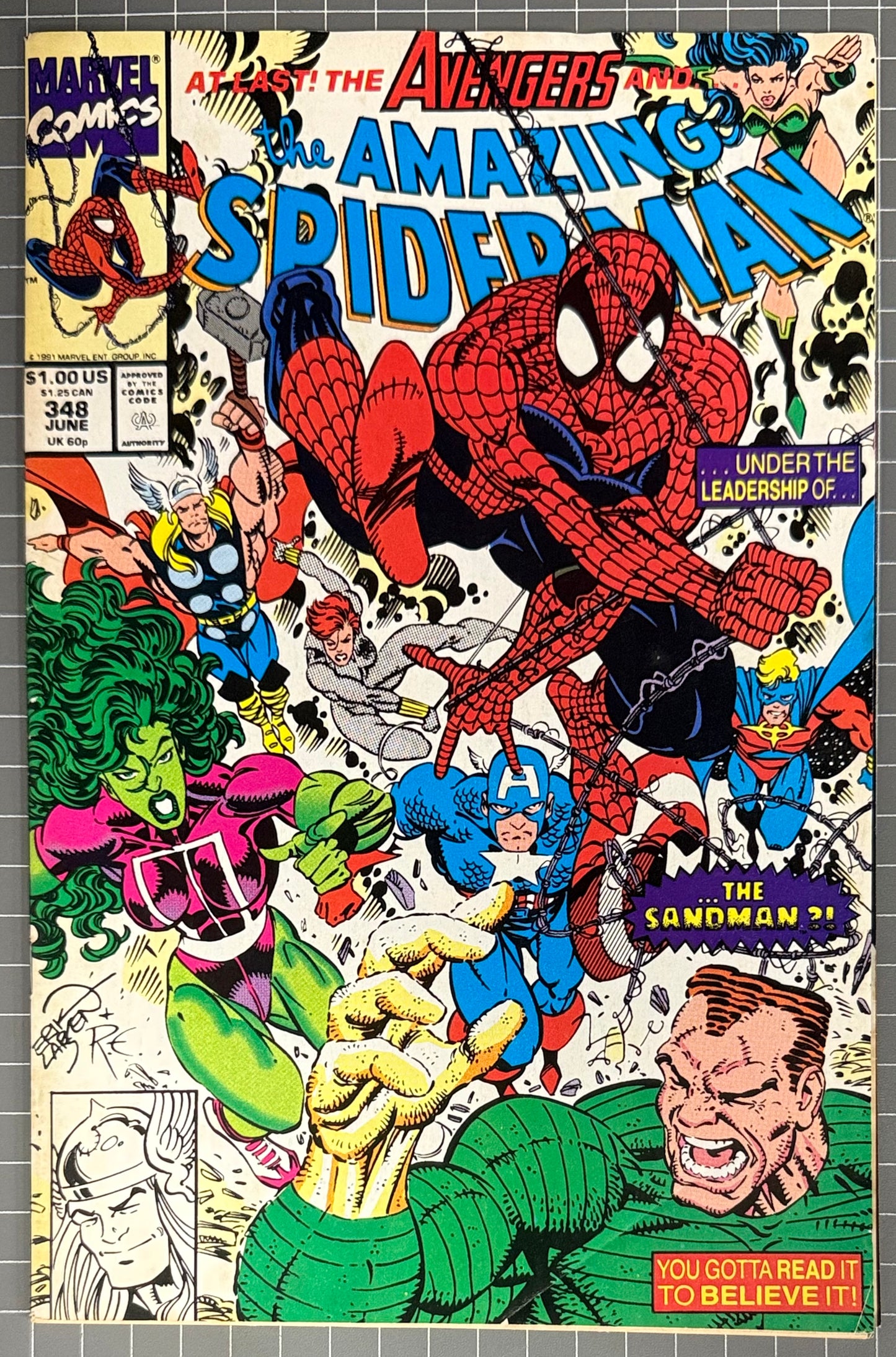 THE AMAZING SPIDER-MAN #348 [MARVEL COMICS] DIRECT 1991 VG+