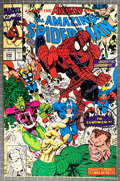 THE AMAZING SPIDER-MAN #348 [MARVEL COMICS] DIRECT 1991 VG+