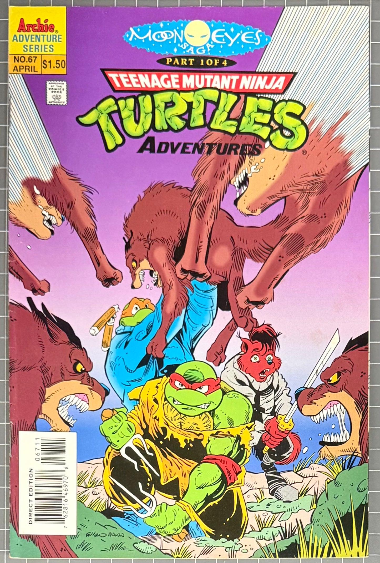 TEENAGE MUTANT NINJA TURTLES ADVENTURES #67 [ARCHIE] DIRECT COMIC 1995 FN/VF