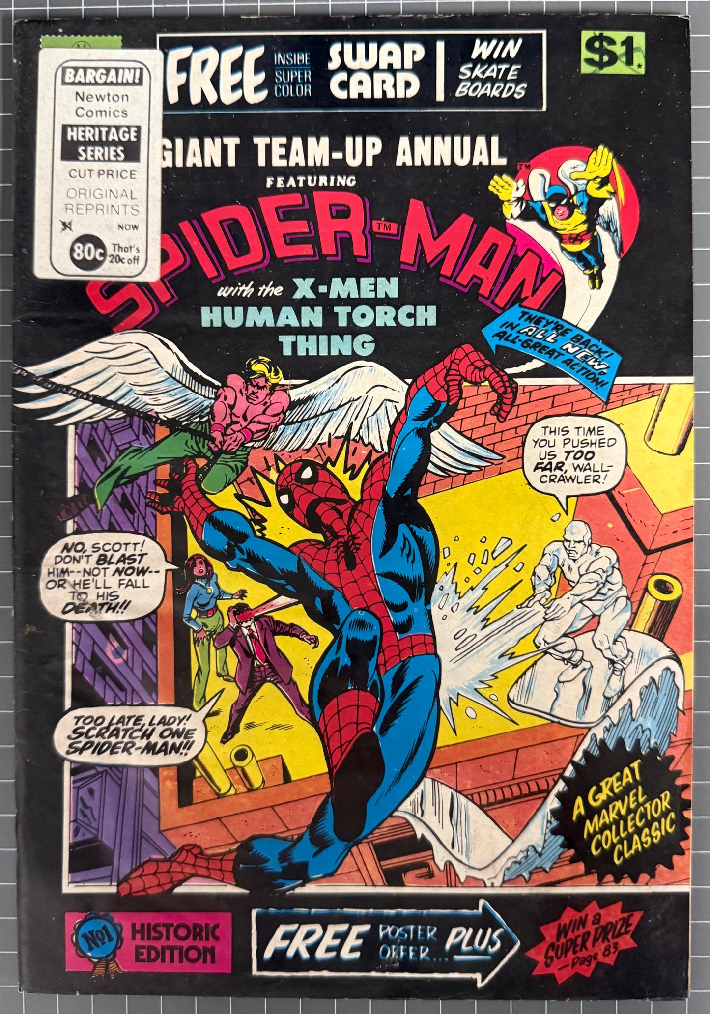 🔑 GIANT TEAM-UP ANNUAL #1 + SWAP CARD [NEWTON COMICS] AUSTRALIAN 1975