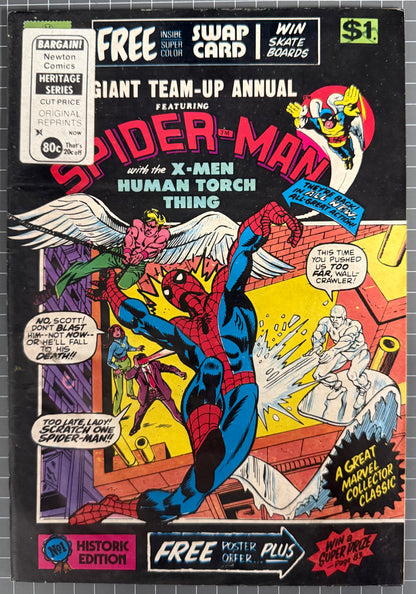 🔑 GIANT TEAM-UP ANNUAL #1 + SWAP CARD [NEWTON COMICS] AUSTRALIAN 1975