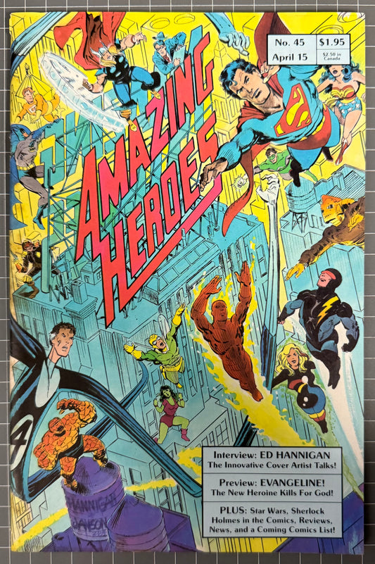 🔑 AMAZING HEROES #45 [FANTOGRAPHICS] *1ST ART TMNT* 1984 VG+