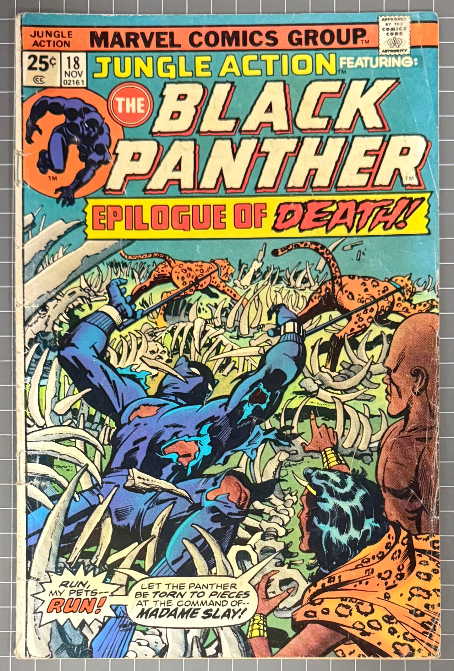 🔑 JUNGLE ACTION #18 [MARVEL COMICS] *MADAME SLAY DEBUT* DIRECT 1975 VG