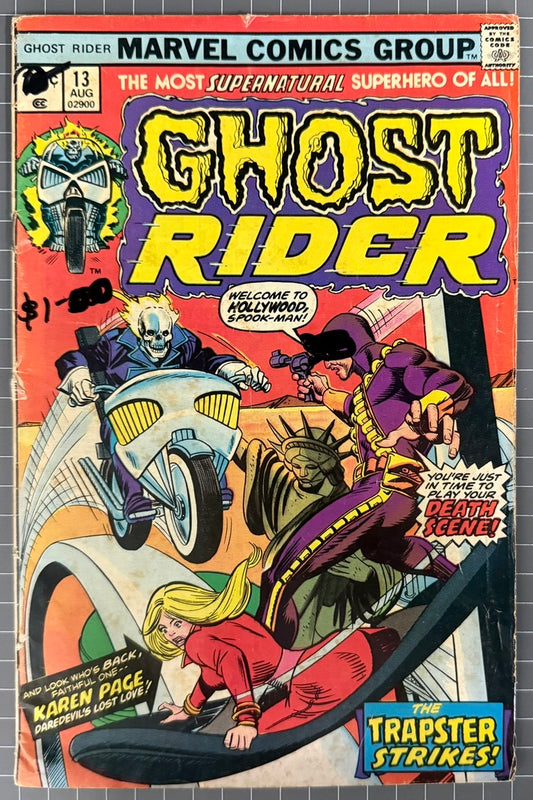 GHOST RIDER #13 [MARVEL COMICS] DIRECT 1975 GD/VG