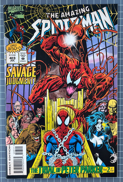 THE AMAZING SPIDER-MAN #403 [MARVEL COMICS] DIRECT 1995 VF-