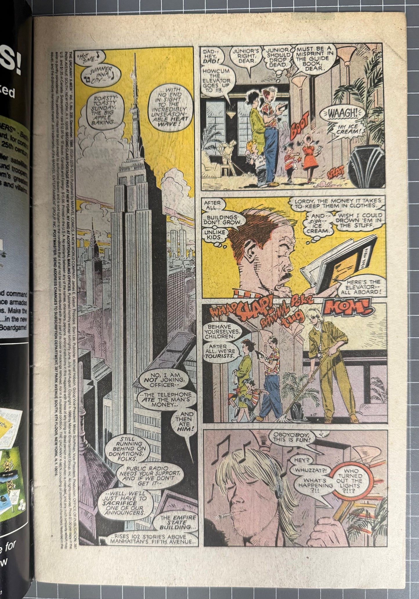 🔑 UNCANNY X-MEN #239 [MARVEL COMICS] DIRECT 1988 FN