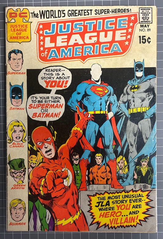 JUSTICE LEAGUE OF AMERICA #89 [DC COMICS] DIRECT 1971 FN-