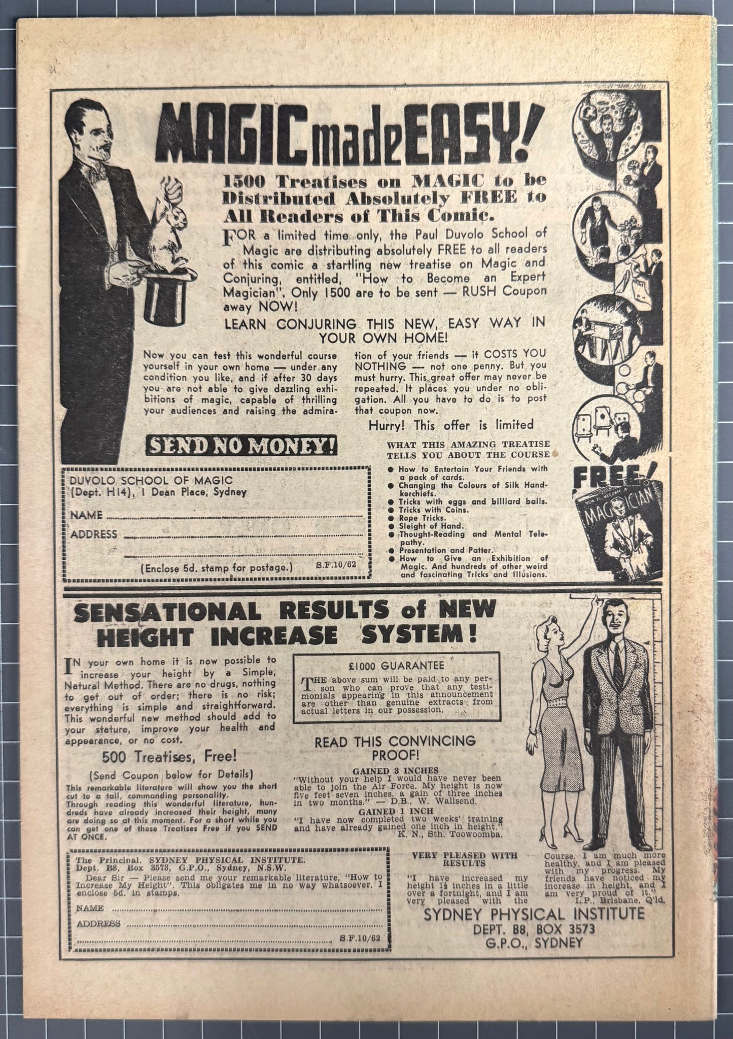 SIR FALCON #50 [TRICHO PUBLICATIONS] AUSTRALIAN PRE-DECIMAL COMIC 1962