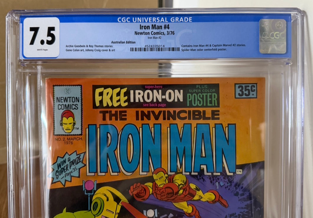 IRON MAN #2 CGC 7.5 + POSTER + IRON ON [NEWTON COMICS] AUSTRALIAN MARVEL 1976