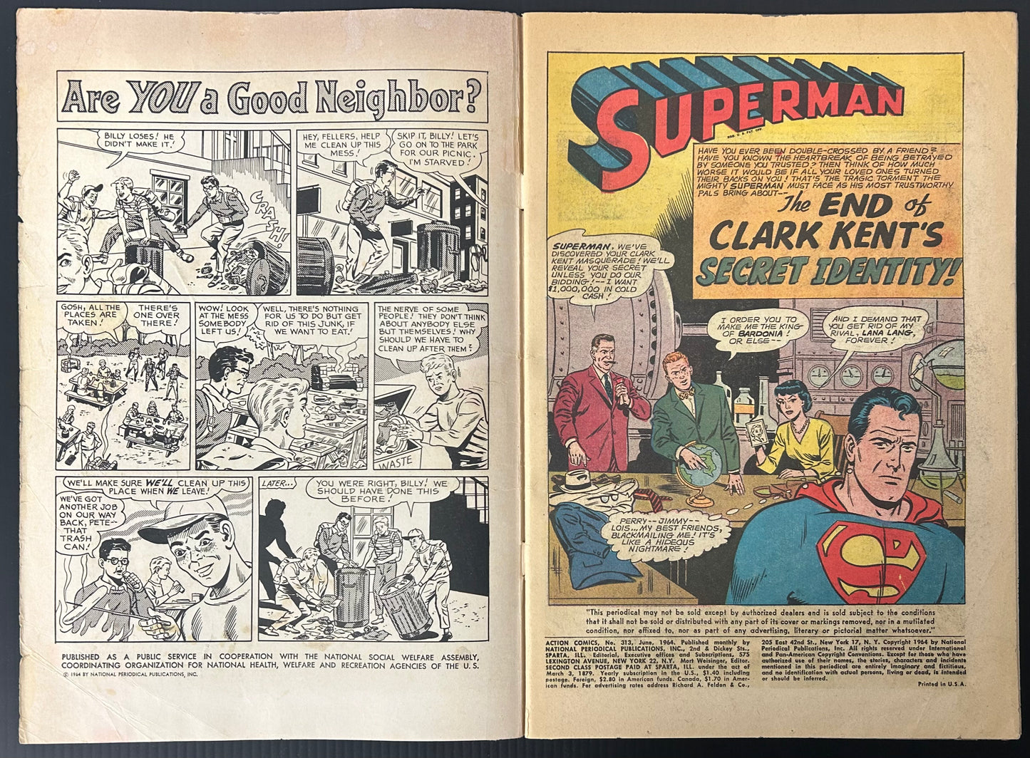 ACTION COMICS #313 [DC COMICS] DIRECT 1964 VG