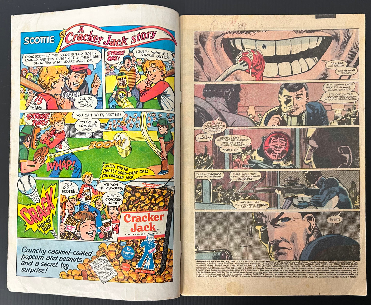 🔑 DAREDEVIL #184 [MARVEL COMICS] *DAREDEVIL & PUNISHER TEAM-UP* 1982 GD/VG