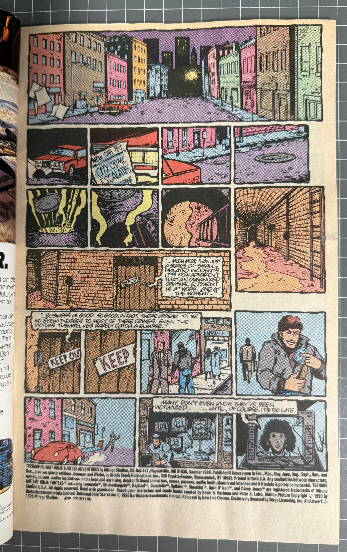 TEENAGE MUTANT NINJA TURTLES ADVENTURES: MOVIE ADAPTATION [ARCHIE] 1990 VG/FN
