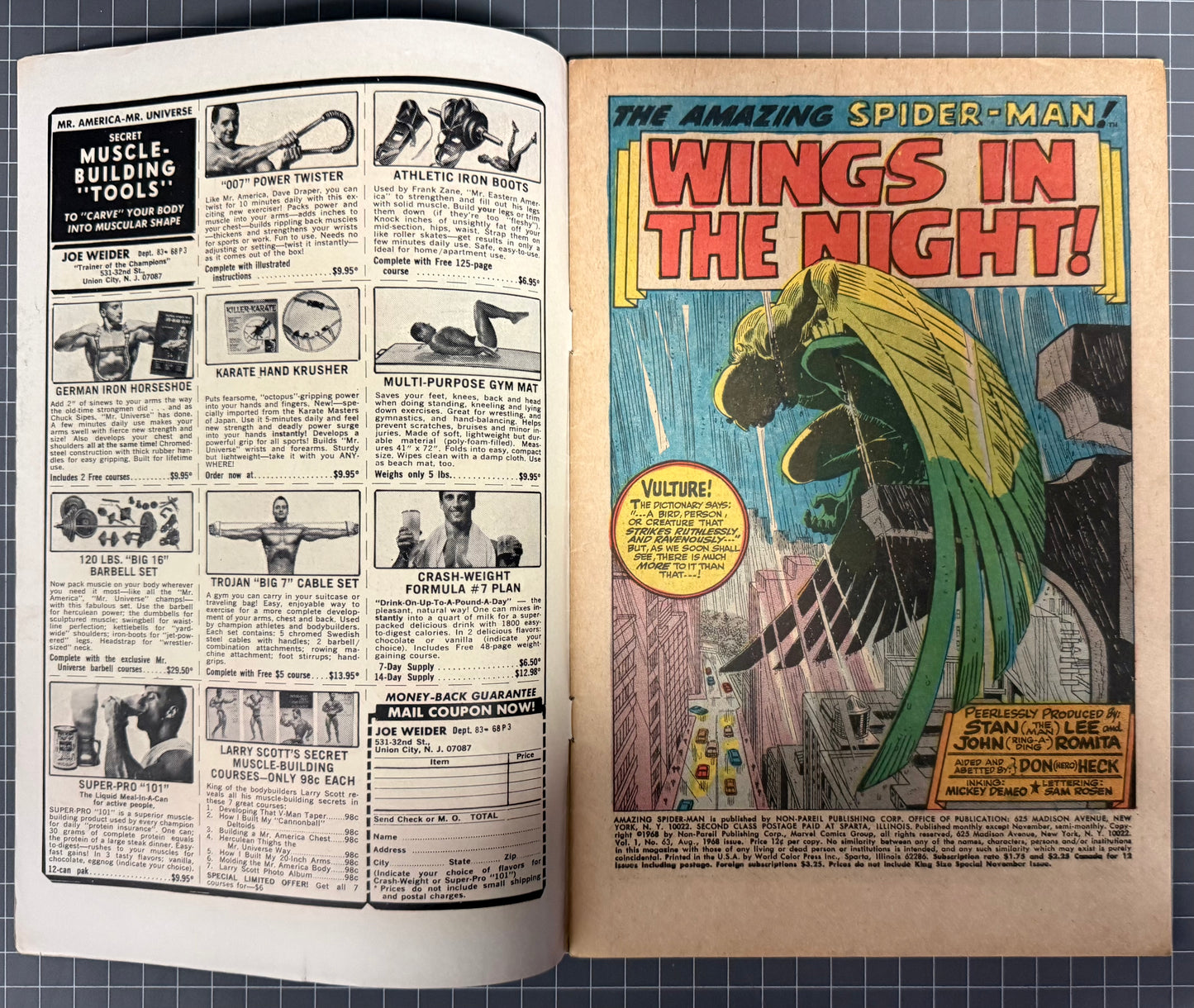 THE AMAZING SPIDER-MAN #63 [MARVEL] COMIC 1968 *JOHN ROMITA SR.* VG/FN