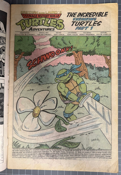 TEENAGE MUTANT NINJA TURTLES ADVENTURES #3 [ARCHIE] COMIC 1989 GD+