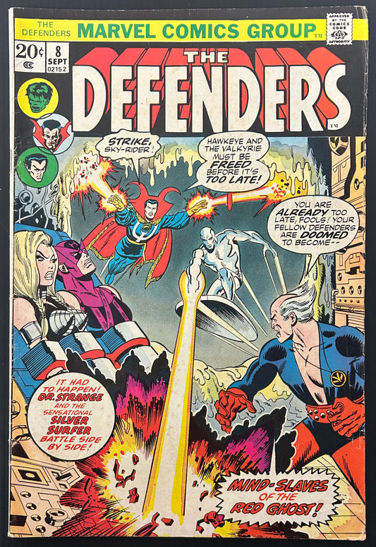 🔑 THE DEFENDERS #8 [MARVEL COMICS] DIRECT *DEFENDERS WAR PART 2* 1973 VG/FN