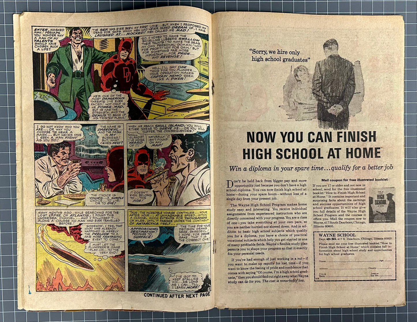🔑 DAREVDEVIL #12 [MARVEL COMICS] DIRECT *DAREDEVIL MEETS KA-ZAR* 1966 GD+