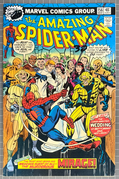 🔑 THE AMAZING SPIDER-MAN #156 [MARVEL COMICS] *1ST APP. MIRAGE* 1976 FN+
