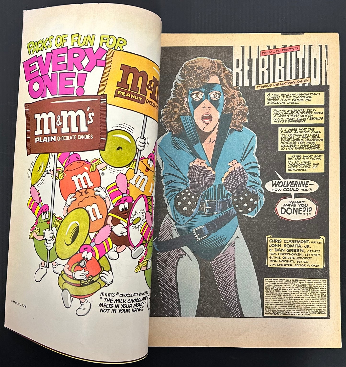 🔑 UNCANNY X-MEN #208 [MARVEL] NEWSSTAND COMIC 1986 VF-