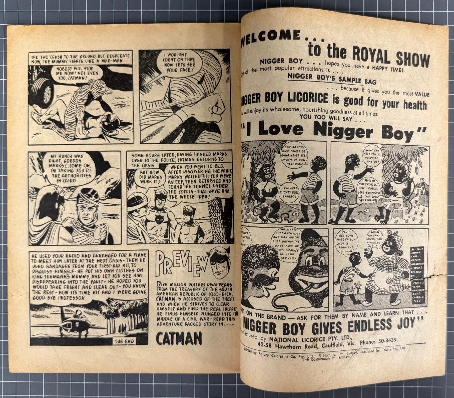 CATMAN #19 [TRICHO] AUSTRALIAN *SCARCE* PRE-DECIMAL COMIC 1963