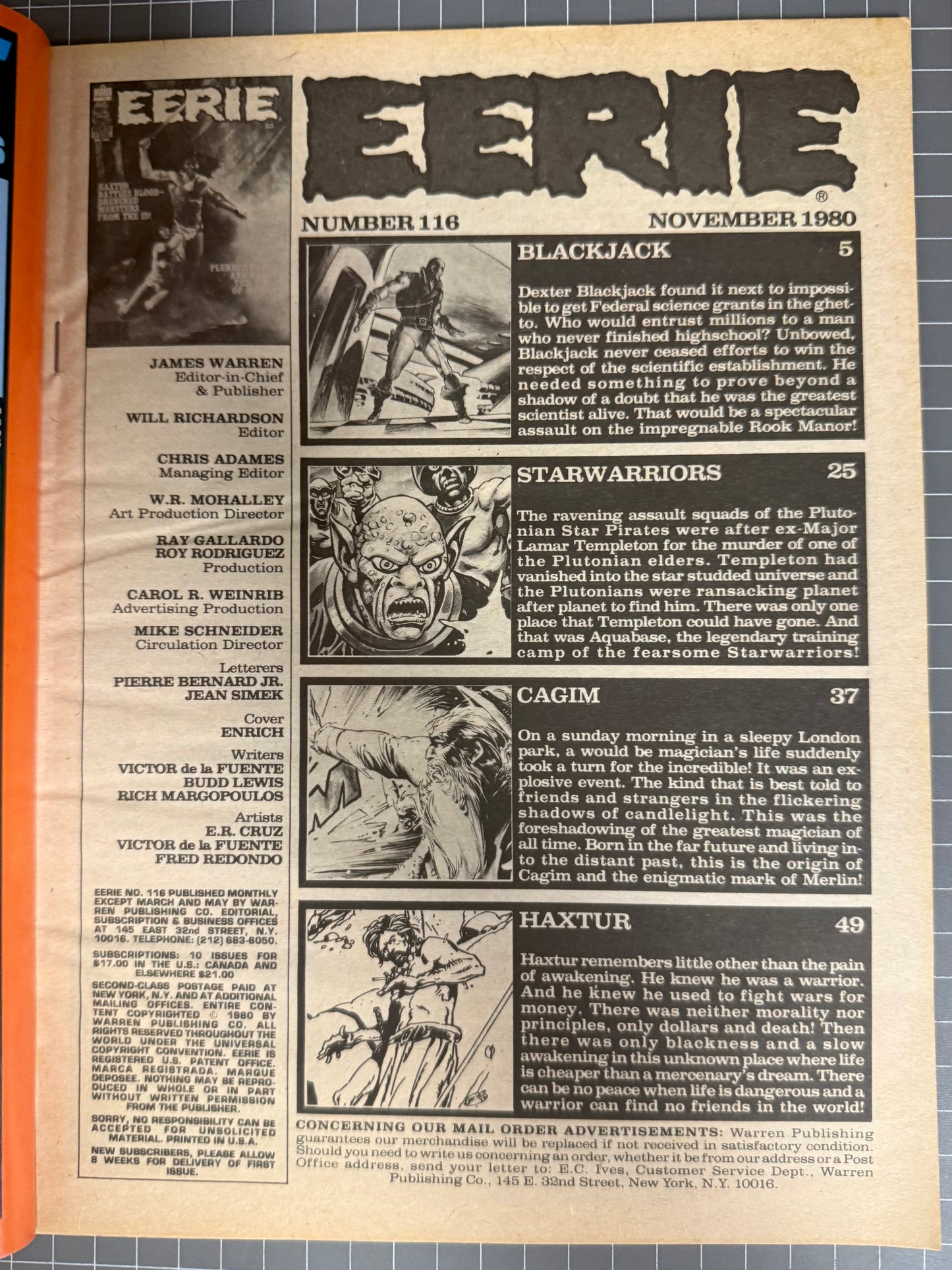 EERIE #116 [WARREN] HORROR COMIC MAGAZINE 1980 FN/VF