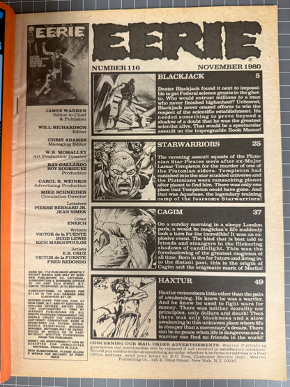 EERIE #116 [WARREN] HORROR COMIC MAGAZINE 1980 FN/VF