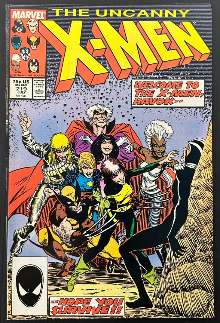 🔑 UNCANNY X-MEN #219 [MARVEL COMICS] DIRECT 1987 VF+