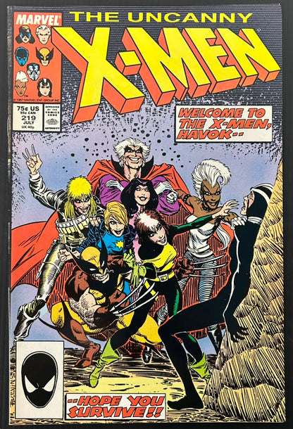 🔑 UNCANNY X-MEN #219 [MARVEL COMICS] DIRECT 1987 VF+