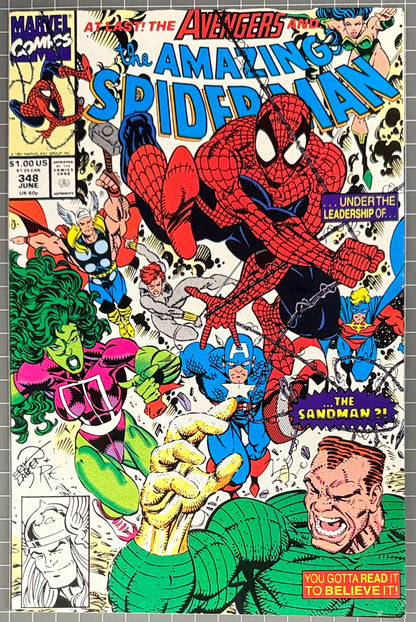 THE AMAZING SPIDER-MAN #348 [MARVEL COMICS] DIRECT 1991 VF