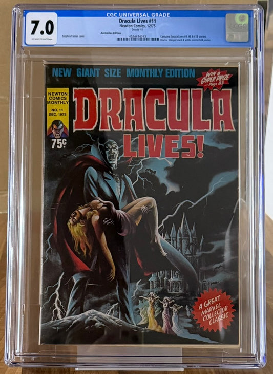 DRACULA LIVES #11 CGC 7.0 + POSTER [NEWTON COMICS] AUSTRALIAN MARVEL 1975
