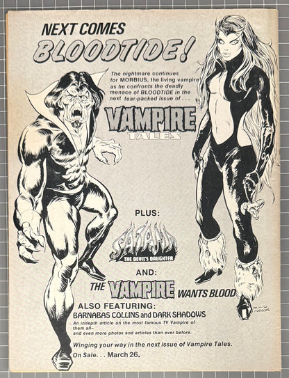 🔑 VAMPIRE TALES #4 [MARVEL] *CAMEO LILITH* HORROR MAGAZINE 1974 FN