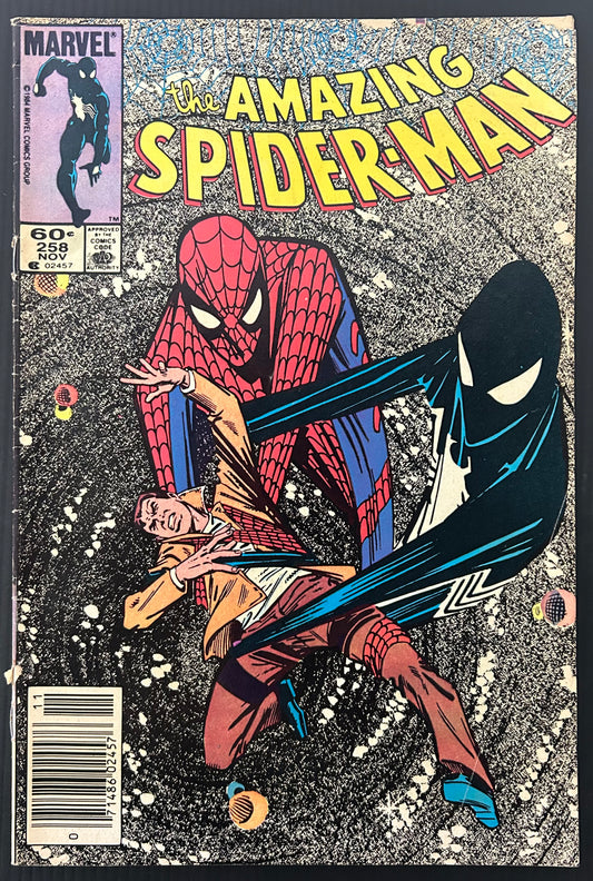 🔑 AMAZING SPIDER-MAN #258 [MARVEL COMICS] NEWSSTAND *NEW COSTUME* 1984 VG-
