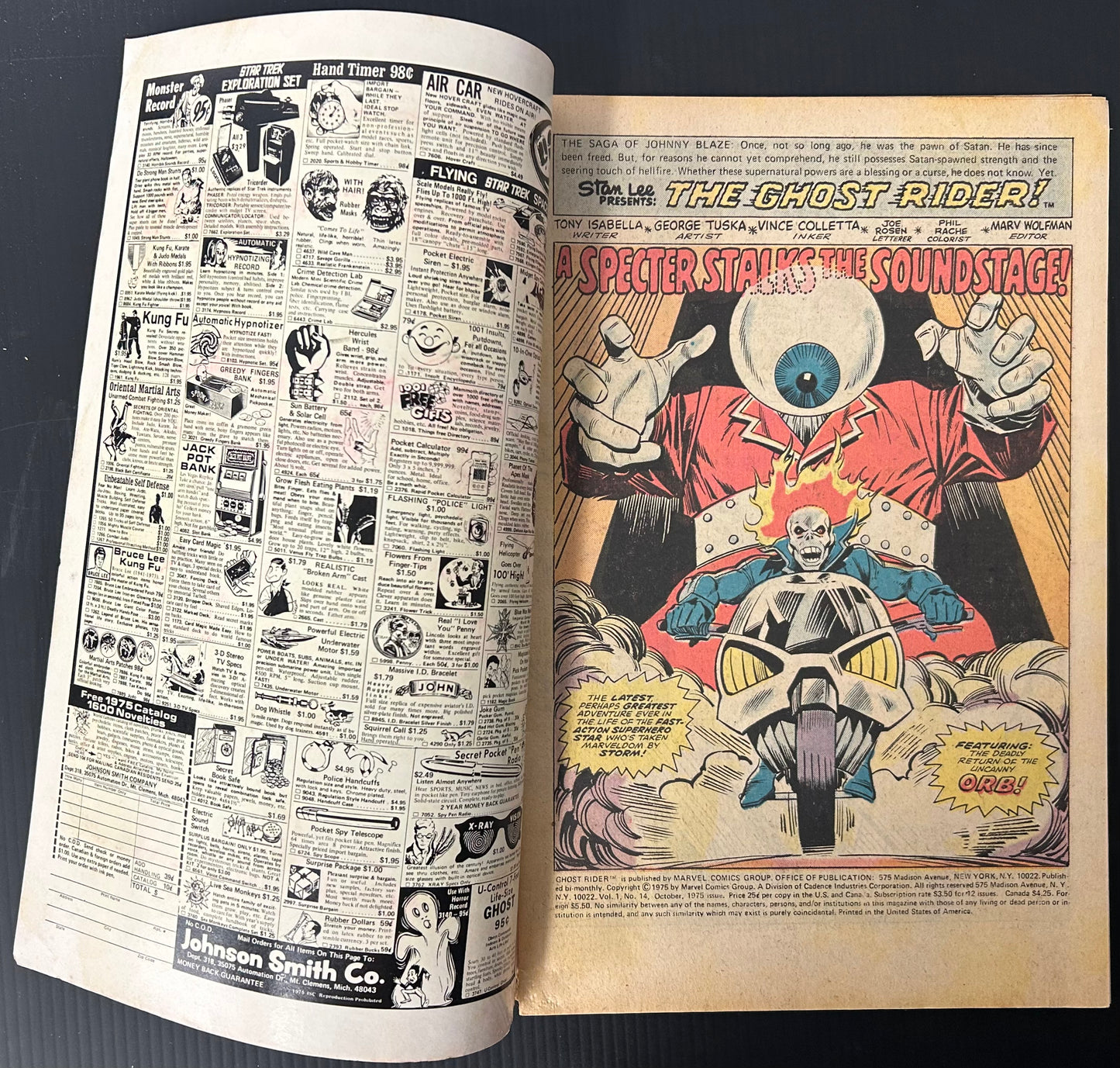 GHOST RIDER #14 [MARVEL COMICS] DIRECT 1975 VG