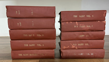 THE SAINT DETECTIVE MAGAZINE BOUND VOLUMES 1-10 [MAGAZINE ENTERPRISES] HARDCOVER 1954-1959 FAIR/GOOD